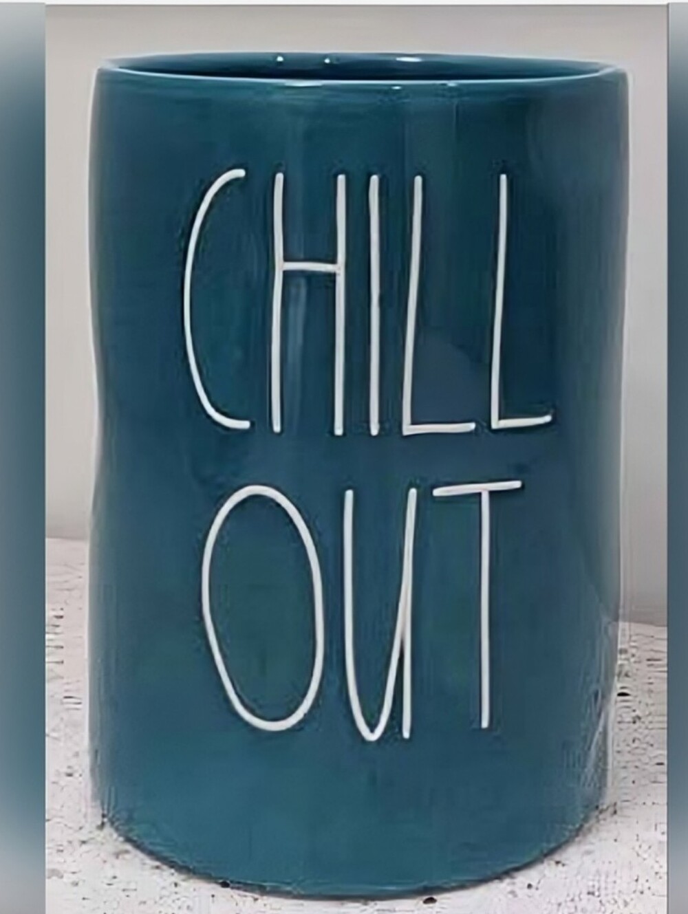 Rae Dunn Blue 'CHILL OUT' Candle